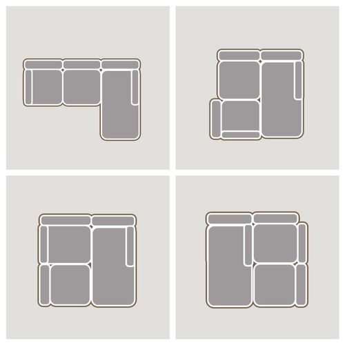 Canapé D'angle Modulable, 3 Places, Revêtement En Velours Côtelé