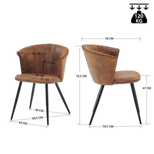 Ensemble Table Bois/pied Noir + 2 Chaises Coquille Suédine