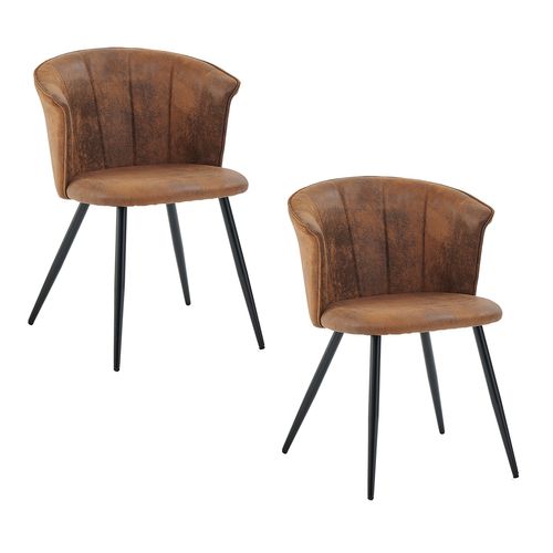 Ensemble Table Bois/pied Noir + 2 Chaises Coquille Suédine