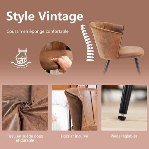 Ensemble Table Blanche + 4 Chaises Coquille Suédine