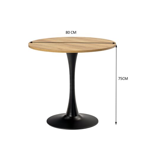 Ensemble Table Bois/pied Noir + 2 Chaises Coquille Suédine Marron