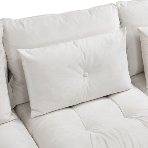 Canapé Modulable, 4 Places, Coffre De Rangement, Revêtement En Tissu