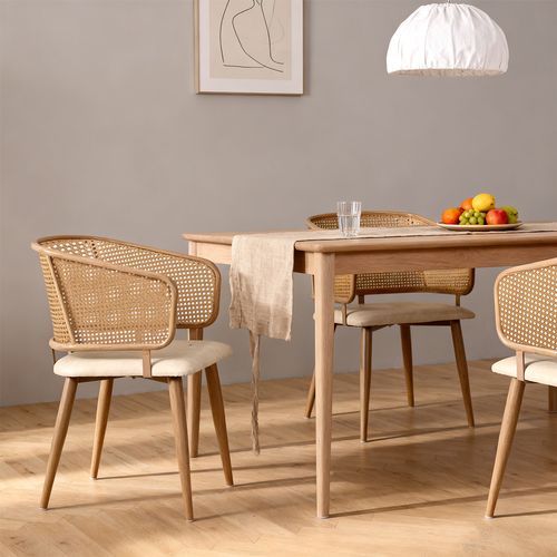 Lot De 6 Chaise Salle à Manger Avec Dossier En Rotin