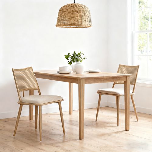 Lot De 4 Chaise Salle à Manger Avec Dossier En Rotin