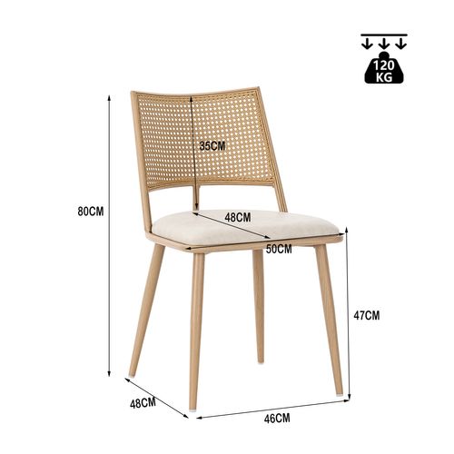 Lot De 6 Chaise Salle à Manger Avec Dossier En Rotin