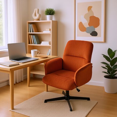 Fauteuil De Bureau Siège Pivotant Hauteur Réglable En Velours Côtelé