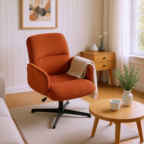 Fauteuil De Bureau Siège Pivotant Hauteur Réglable En Velours Côtelé