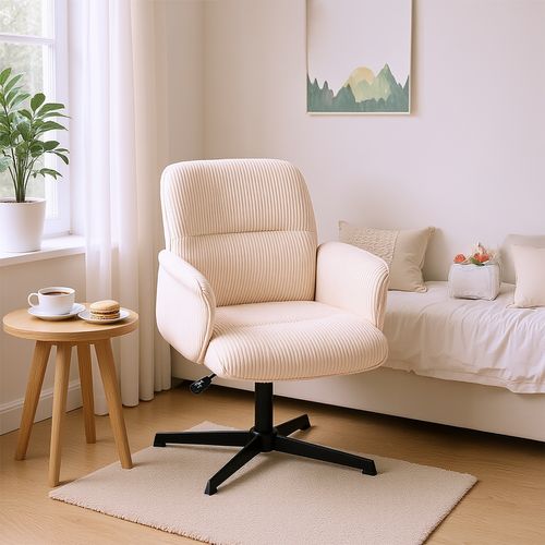 Fauteuil De Bureau Siège Pivotant Hauteur Réglable En Velours Côtelé