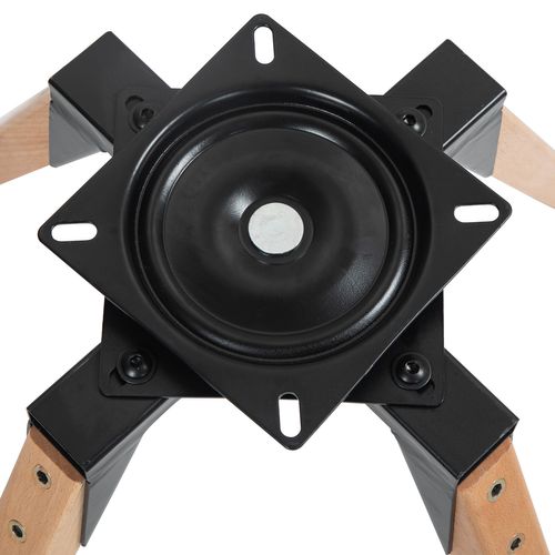 Lot De 4 Fauteuils De Bureau Pivotants Avec Accoudoirs Pieds En Bois, Gris