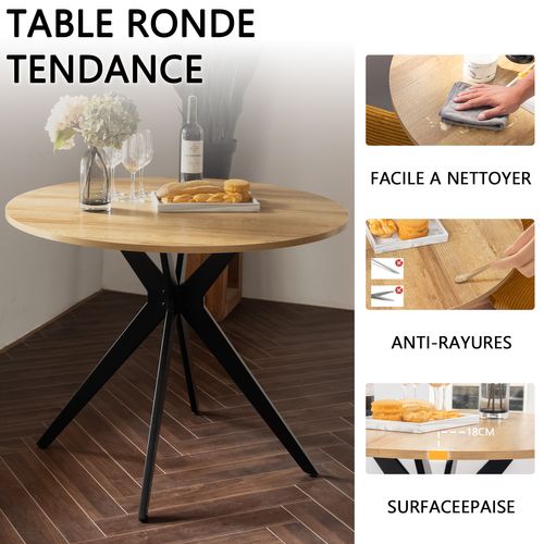Table Salle à Manger Avec 2 Chaises, Ensemble De 3 Meubles, Bois Clair + Beige