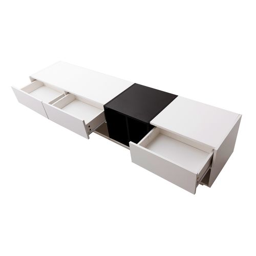 Meuble TV Avec 3 Tiroirs Et Espaces De Rangement, 190x40x42cm