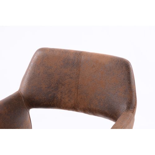 Chaise De Bureau Confortable Assise Rembourrée Style Scandinave Pieds Métal Marron