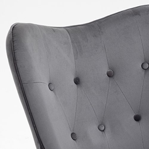 Lot De 2 Fauteuils à Bascule De Jardin - Velours Gris Doux Pour Extérieur Abrité