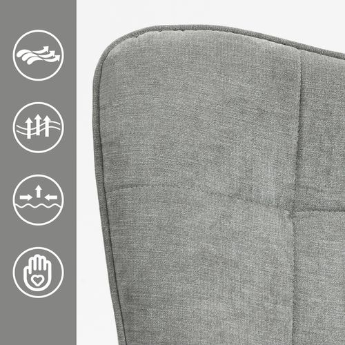 Fauteuil De Jardin à Bascule Relax - Tissu Gris Souple Ergonomique