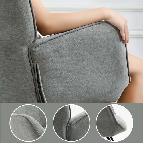 Fauteuil De Jardin à Bascule Relax - Tissu Gris Souple Ergonomique