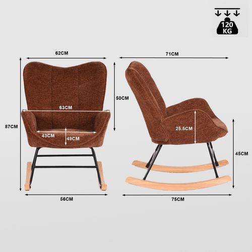 Lot De 2 Fauteuils De Jardin à Bascule – Tissu Rouge Profond Éclatant