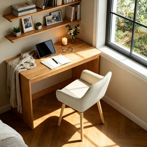 Lot De 6 Chaises De Salle à Manger Scandinave Rembourrée En Velours Côtelé, Pieds En Bois, Beige