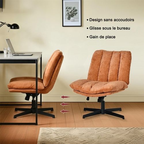 Chaise De Bureau Pivotant Avec Fonction D'inclinaison Et Hauteur Ajustable, Capacité 120 Kg, Rouge