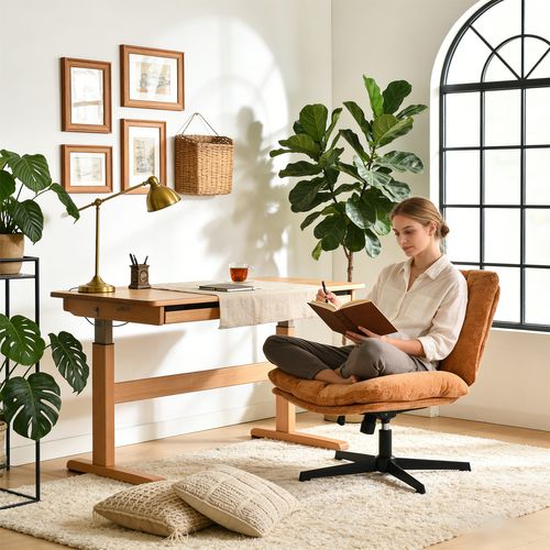 Chaise De Bureau Pivotant Avec Fonction D'inclinaison Et Hauteur Ajustable, Capacité 120 Kg, Rouge