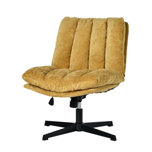 Chaise De Bureau Pivotant Avec Fonction D'inclinaison Et Hauteur Ajustable, Capacité 120 Kg, Jaune