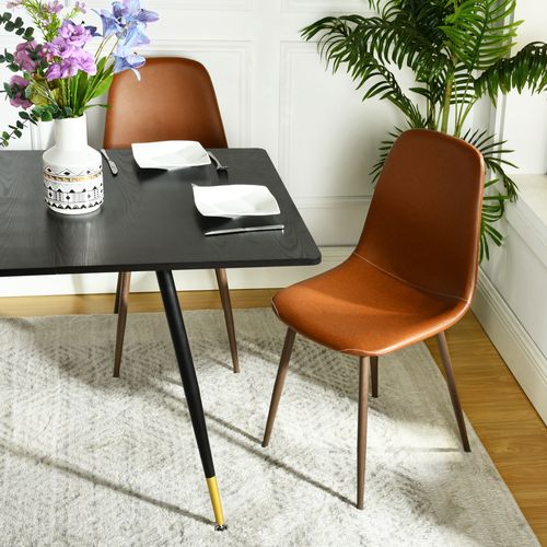 Lot De 8 Chaises De Salle à Manger Vintage Rembourrée En Simili Cuir, Marron