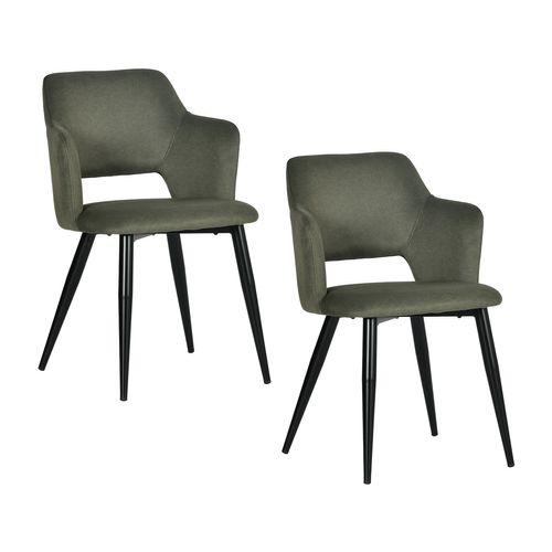 Lot De 2 Chaises De Salle à Manger Rembourrée En Tissu Adapté Aux Animaux De Compagnie, Vert