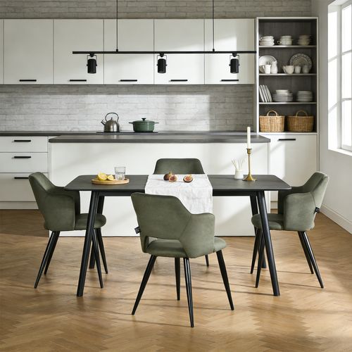 Lot De 4 Chaises De Salle à Manger Rembourrée En Tissu Adapté Aux Animaux De Compagnie, Vert