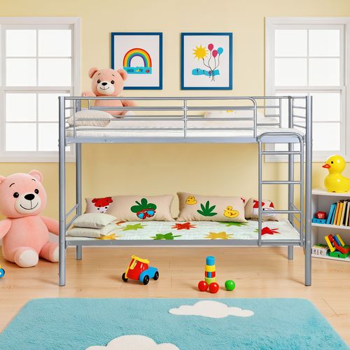 Lit Superposé 2 Places 90x190cm Pour Enfant, Gris