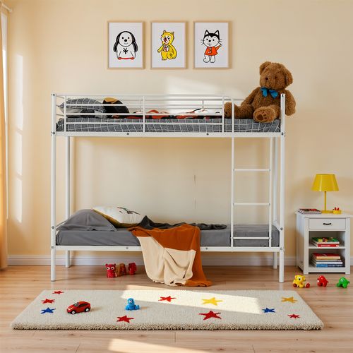 Lit Superposé 2 Places 90x190cm Pour Enfant, Blanc