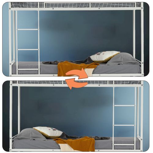 Lit Superposé 2 Places 90x190cm Pour Enfant, Blanc