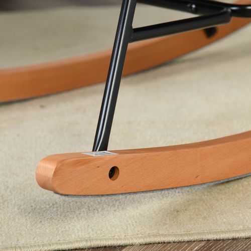 Lot De 2 Fauteuils à Bascule, Rocking Chair En Tissu Avec Pieds Bois Et Métal