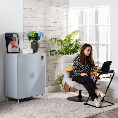 Fauteuil Ergonomique Pivotant Hauteur Réglable En Tissu Chenille Gris