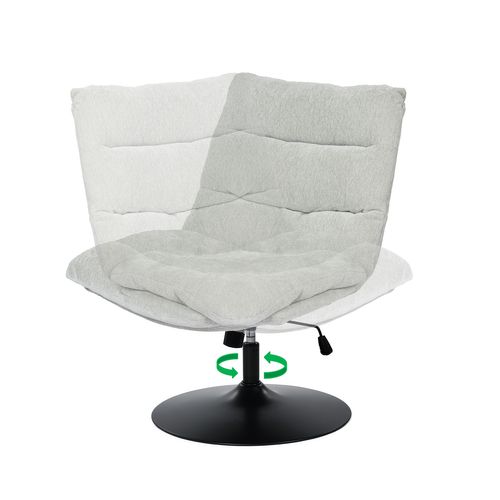 Fauteuil Ergonomique Pivotant Hauteur Réglable En Tissu Chenille Gris