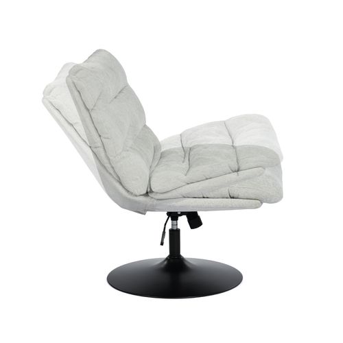 Fauteuil Ergonomique Pivotant Hauteur Réglable En Tissu Chenille Gris