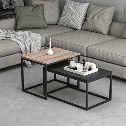 Table Basse - Leka - Rectangulaire - Anhtracite - 72 X 45 X 37 Cm
