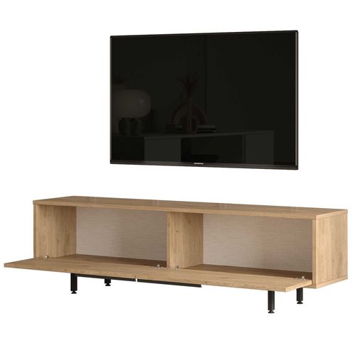 Meuble 2 Portes TV Evelis L160cm Bois Clair