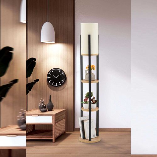 Lampadaire Circle Nora Noir Et Beige