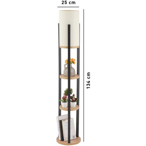 Lampadaire Circle Nora Noir Et Beige