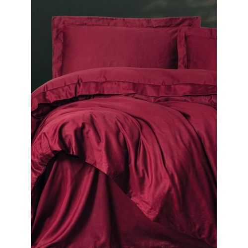 Parure De Lit - 1 Housse De Couette 220 X 240 Cm + 2 Taies D'oreiller 60 X 60 Cm - Rouge
