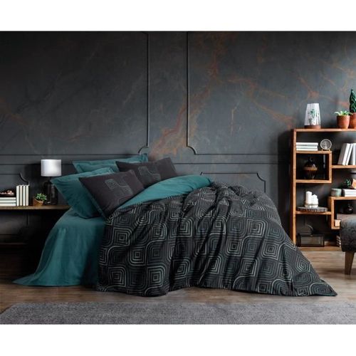 Parure De Lit -  1 Housse De Couette 220 X 240 Cm + 2 Taies D'oreiller 60 X 60 Cm - Bleu