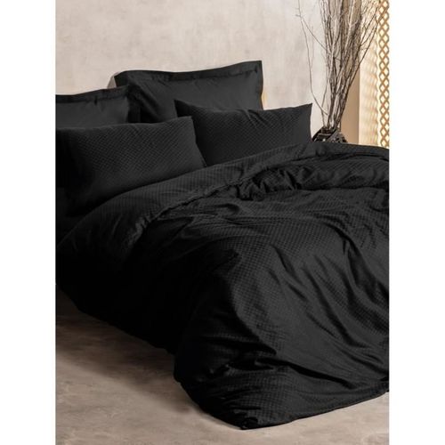 Parure De Lit - 1 Housse De Couette 220 X 240 Cm + 2 Taies D'oreiller 60 X 60 Cm - Noir