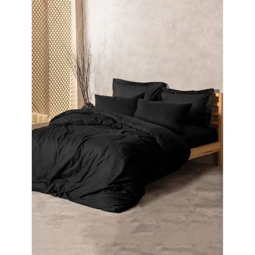 Parure De Lit - 1 Housse De Couette 220 X 240 Cm + 2 Taies D'oreiller 60 X 60 Cm - Noir