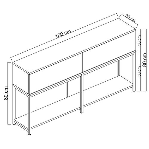 Console En Agglomeré Et Métal Lord Blanc Et Doré