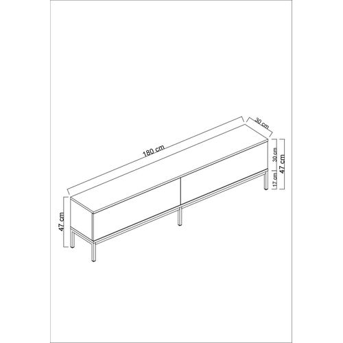 Meuble TV En Aggloméré Et Métal Lord Noir Et Doré