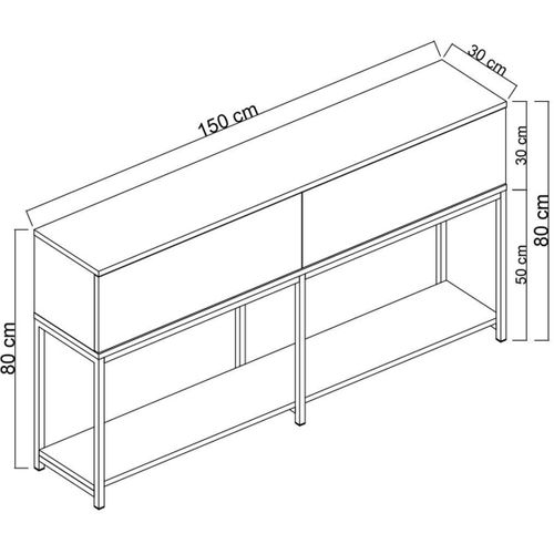 Console En Agglomeré Et Métal Lord Noir Et Doré