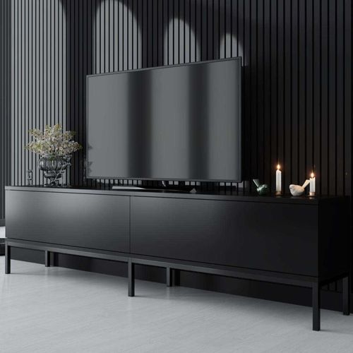 Meuble TV En Aggloméré Et Métal Lord Noir