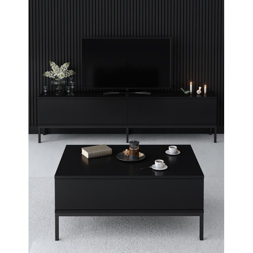 Meuble TV En Aggloméré Et Métal Lord Noir