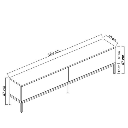 Meuble TV En Aggloméré Et Métal Lord Noir