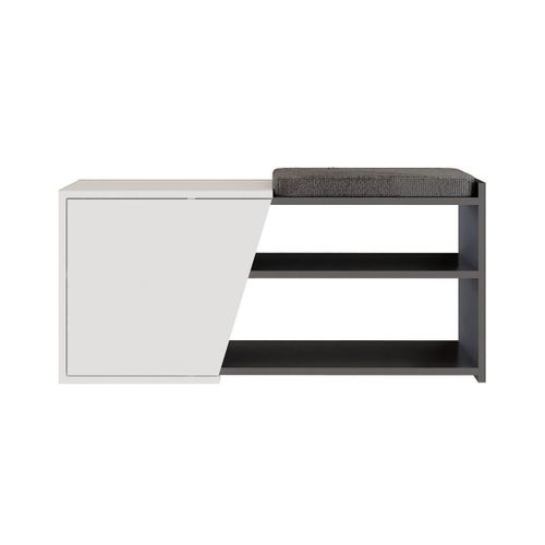Meuble De Rangement Chaussures Anthracite Et Blanc L104,6 Cm
