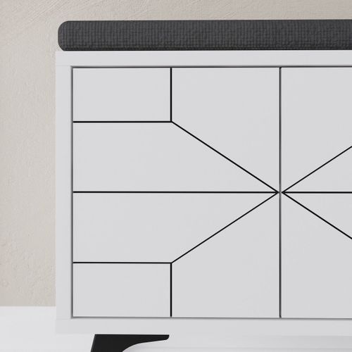 Meuble De Rangement Chaussures 4 Portes H55 Cm